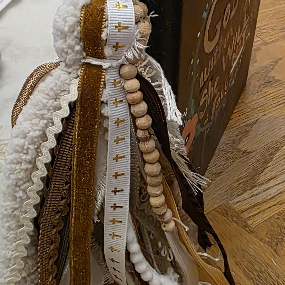 Handcrafted Boho Tassel Bookmark in Brown and White